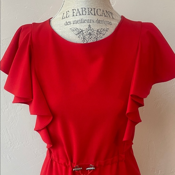 Calvin Klein Red Ruffle Dress - Picture 2 of 5
